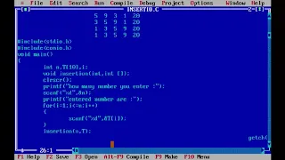 C Program for Insertion Sort Algorithm