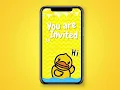 Duck Duckling Birt ay Party Theme Custom Animated Invitation