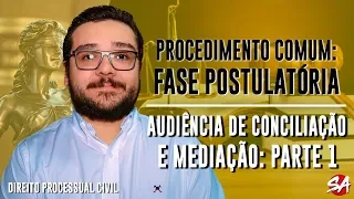 AUDIÊNCIA DE CONCILIAÇÃO E MEDIAÇÃO - Parte 1 | PROCEDIMENTO COMUM: FASE POSTULATÓRIA - AULA 19