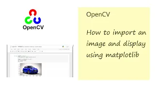 opencv image import and display using matplotlib