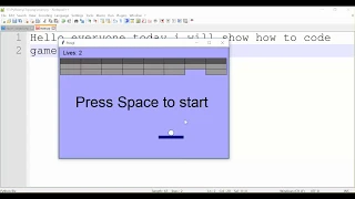Python3 game tutorial Pong part 1