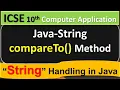 Java-String Handling compareTo Method ICSE 10th Computer Application