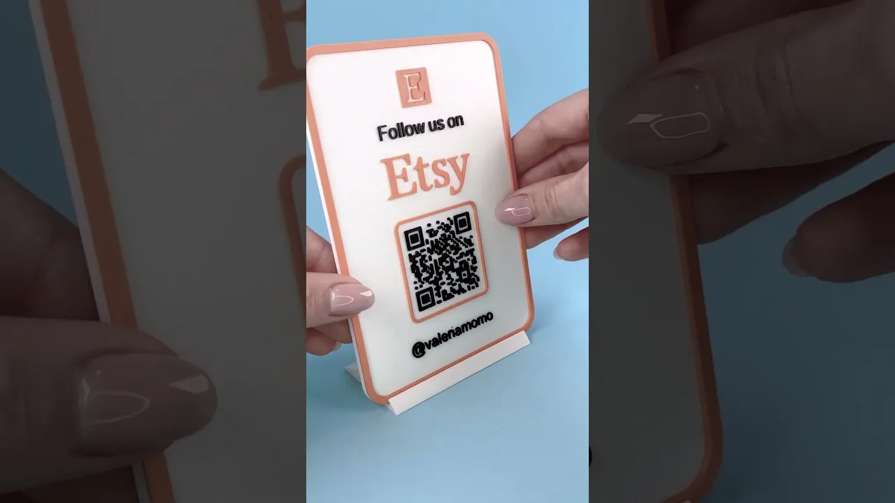 Etsy Signal Stand + QRcode CUSTOMIZE IT! Logo