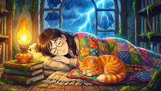 safe from the storm in a mossy abandoned library cozy reading u0026 rain asmr ghibli style