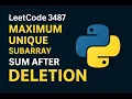Leetcode 3487 Maximum Unique Subarray Sum After Deletion Easy Python Solution Coding in Telugu