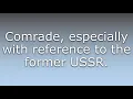 What does Tovarish mean