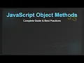 JavaScript Object Methods A Beginner s Guide with Examples