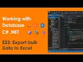 Export bulk data to Excel using from database - Oledb NET E23