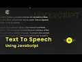 Simple Text to Speech using JavaScript