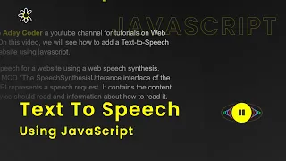 Simple Text to Speech using JavaScript