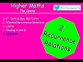 2 5 Recurrence Relations 5 REVIEW of Rec Rel - Higher Maths Lessons