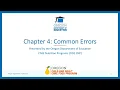 Chapter 4 - Common Errors