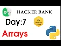 hacker rank day 7 solution with python arrays in python 30 days of code hyena academy