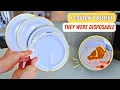 The BEST Disposable Plastic Plates for Weddings Parties Gold Rim Review