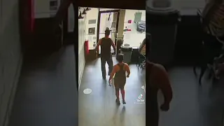 Angry man has a freakout and breaks a door after being told wear a mask