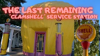 The Last Remaining Clamshell Style Shell Oil Gas Service Station - Located in Winston Salem NC
