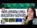 the ultimate notion guide for playing stardew valley 1 6 free template
