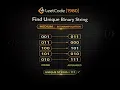 LeetCode 1980 Find Unique Binary String Python
