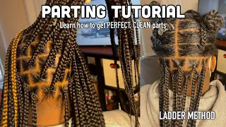 detailed parting tutorial how to get perfect parts medium knotless braids