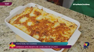 Canelone de salmão é destaque no quadro Papai Noel na Cozinha