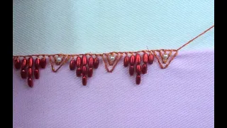 Glittery Beaded Border Lace – Stunning Hand Embroidery for Cloth| roseworld | #trend #embroidery