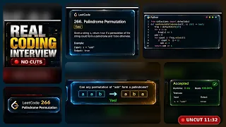 No Cuts LeetCode 266 Palindrome Permutation Mock Coding Interview in Python