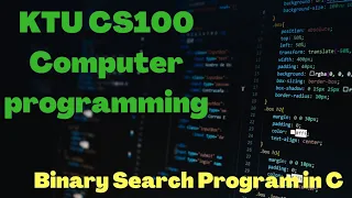 Binary search program in C Simple program