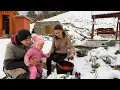 Carpathian First Snow ❄️ Young Family’s Cozy Village Day \u0026 Warm Bograch Fire 🔥🏔️