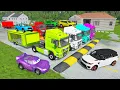 Download Lagu Flatbed Truck McQueen | Transportation with Truck - Pothole vs Car #81 | BeamNG.Drive Gameplay
