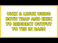 Unix Linux Using both trap and exec to redirect output to tee in bash
