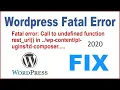 Fix Wordpress Fatal Error Call to undefined function rest - url in wp- td-composer