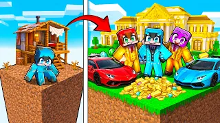 Evolucioné de POBRE a Adoptado por FAMILIA MILLONARIA en Minecraft!