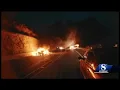 Aftermath of Fiery crash on Hwy 152 near Gilroy that killed one