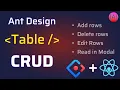 How to Add Delete Edit and Display Records in Ant Design Table Antd Table CRUD ReactJS