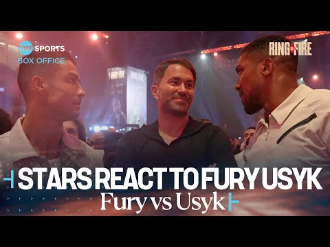 Download MP3 Cristiano Ronaldo, Eddie Hearn \u0026 Anthony Joshua react after winner of #FuryUsyk 🇸🇦 is announced 👀