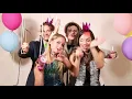 Group of happy friends in party photo booth Stock Footage - Envato elements