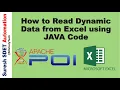 How to Read Dynamic Data from Excel using JAVA Code Apache POI
