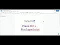 KeyBoard Shortcut to do SuperScript in Google Docs