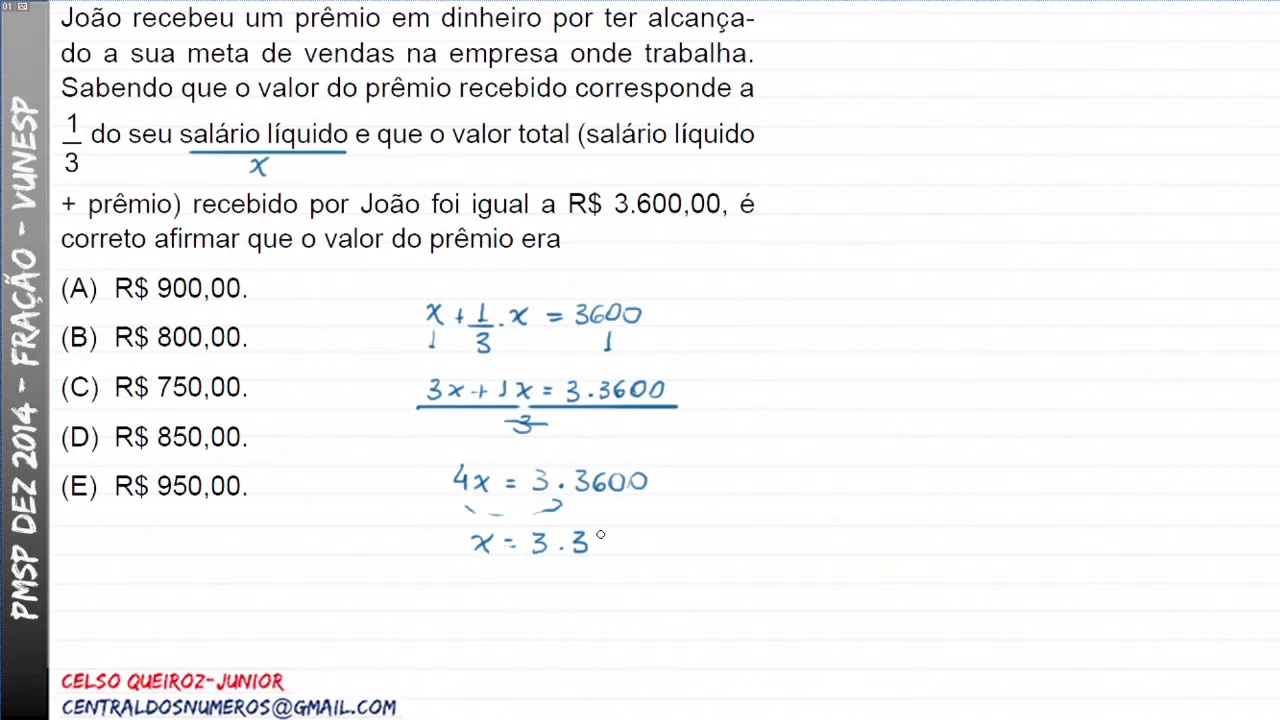 FRAÇÃO :: PMESP 2014/Dez :: Vunesp