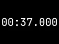 Countdown timer 37 seconds 00 37 000 - White on black with milliseconds