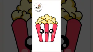 How To Draw Cute Popcorn