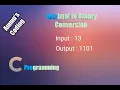 Decimal To Binary Conversion Explanation in Tamil Using While Loop
