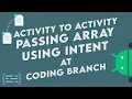How to Send an Array Between Activities in Android Using Intent Android Tutorial