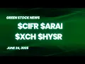 Cipher Mining CIFR Arrive AI ARAI XCharge XCH SunHydrogen HYSR