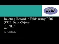 33 Deleting Record in table using PDO in PHP