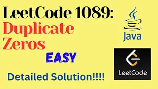 LeetCode 1089 Duplicate Zeros EASY JAVA Detailed Solution