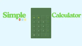Simple Calculator Using HTML CSS JavaScript