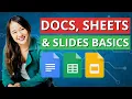 Creating Google Documents Sheets and Slides Basics Tutorial