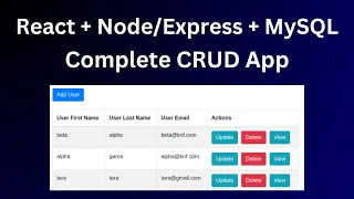 React Node js MySQL - CRUD Operations CRUD Rest API with Node and Express