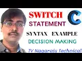 SWITCH STATEMENT SYNTAX EXAMPLES RULES DECISION MAKING STATEMENTS C-PROGRAMMING -LEC-24